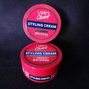 2 Pack Larry’s Choice Styling Cream w/ Beeswax Medium Hold Low Shine 2.22 0z Lot